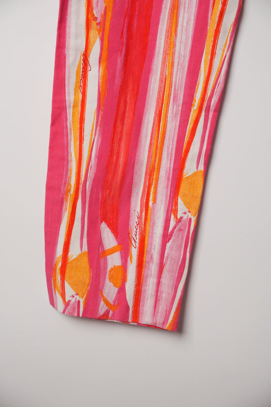 Gucci Pink Orange Watercolour Stroke Capri Pants