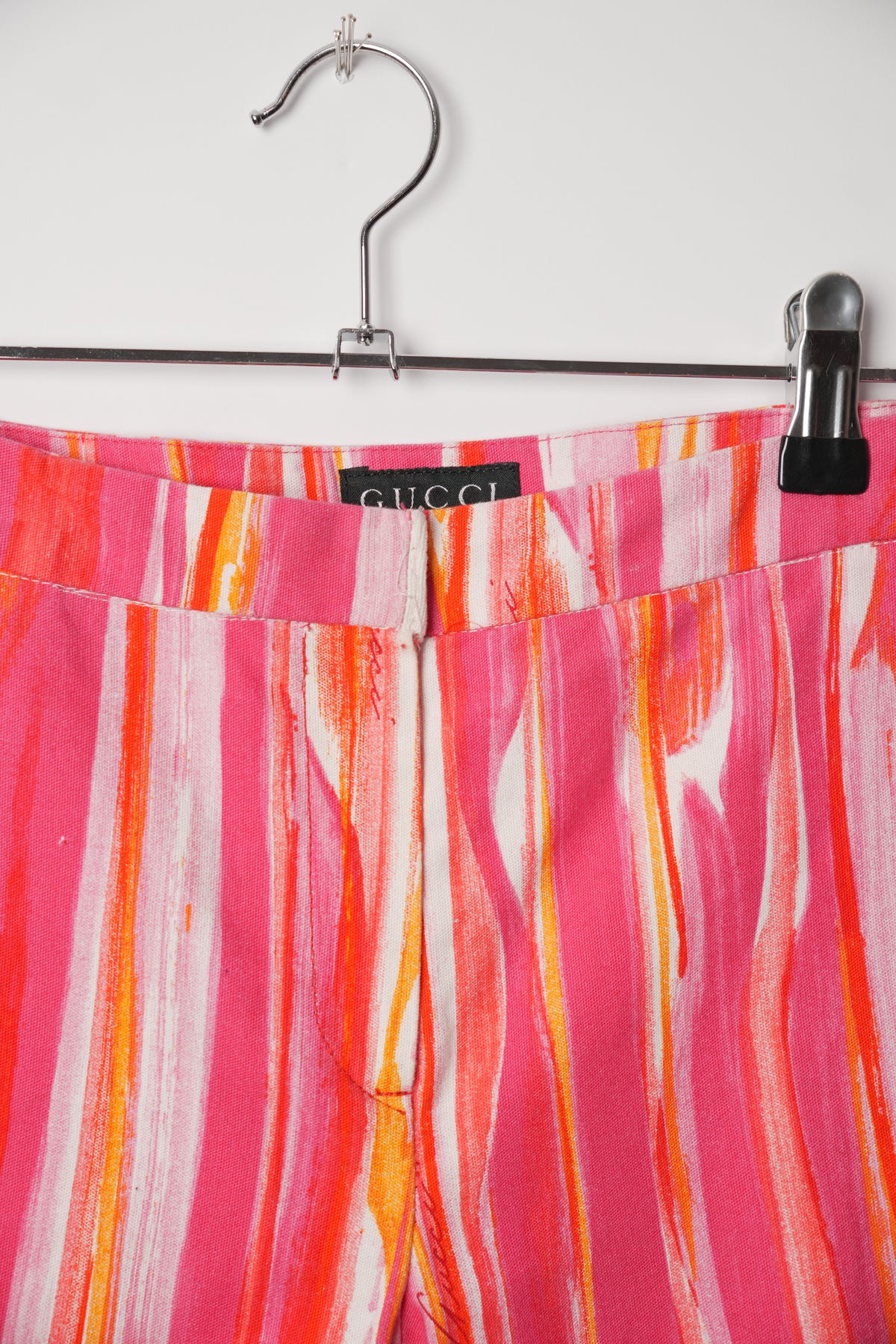 Gucci Pink Orange Watercolour Stroke Capri Pants
