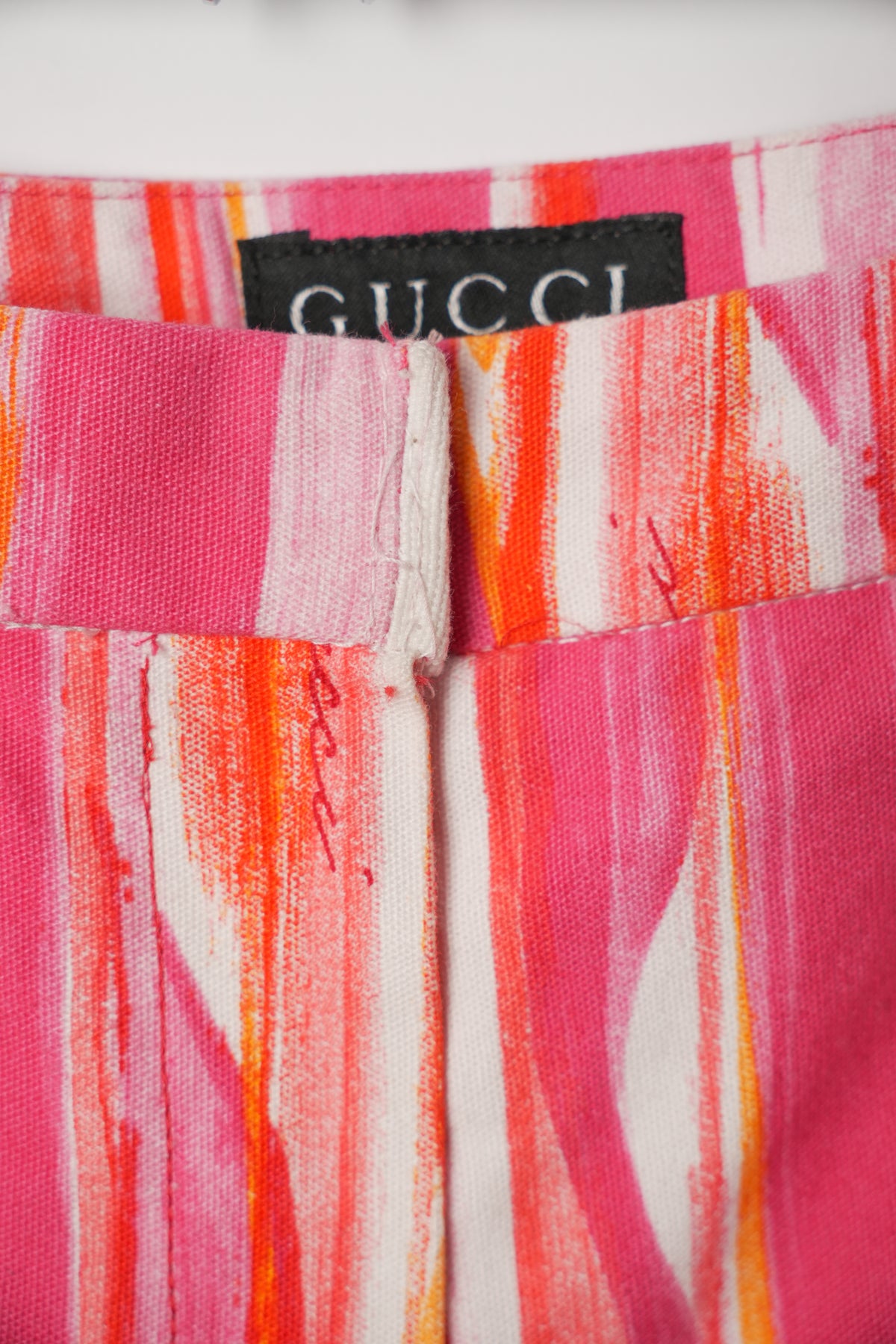 Gucci Pink Orange Watercolour Stroke Capri Pants