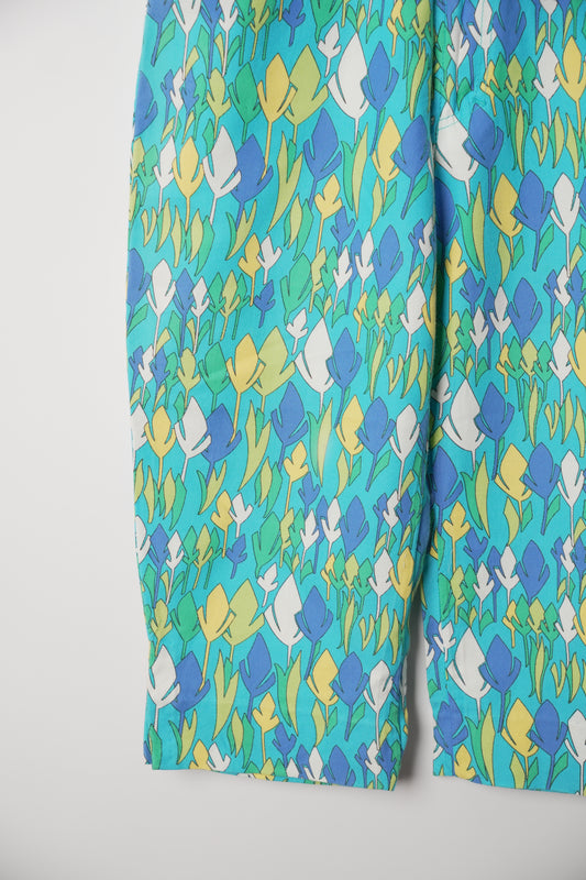 Versace Jeans Couture Blue Tree Sketch Half Denim Jean Pants