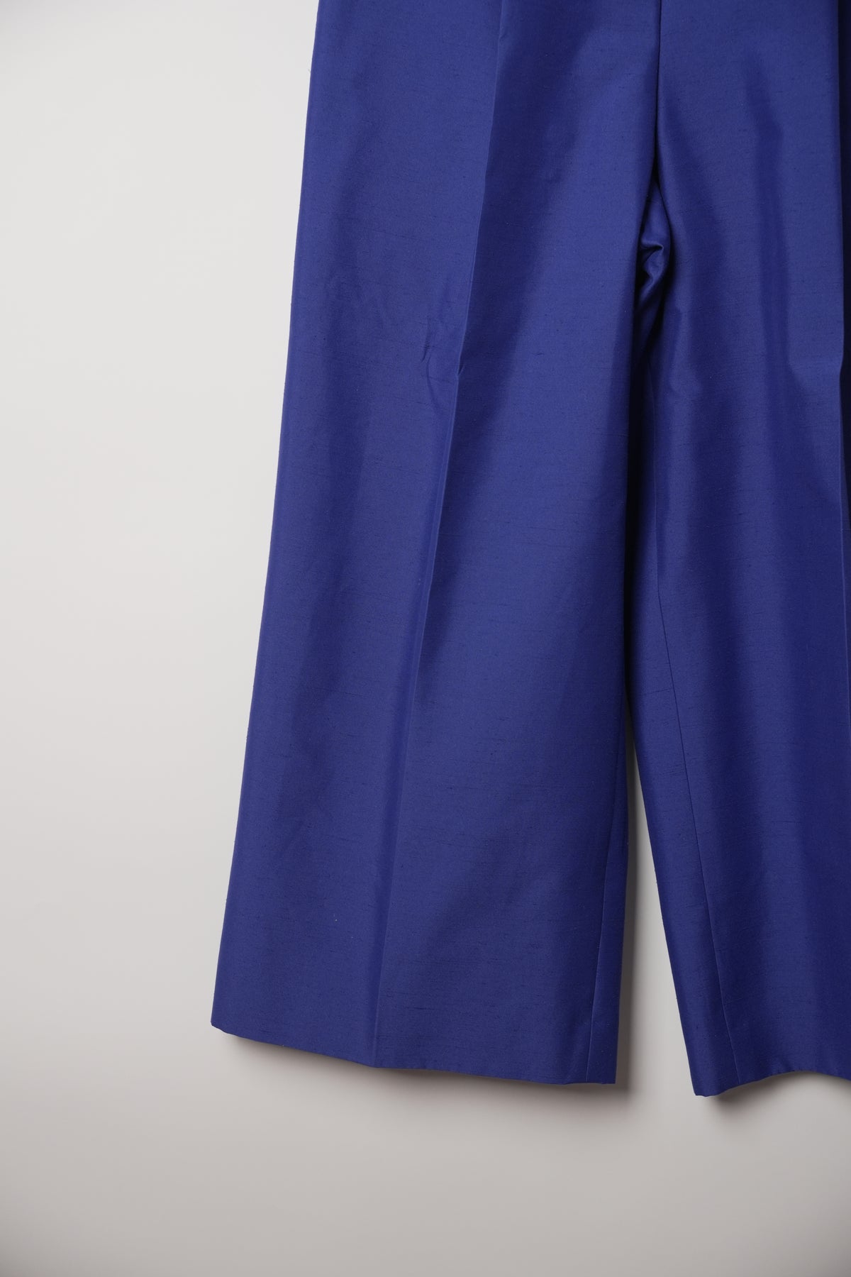 Lanvin Blue Centre Pleat Wide Leg Paperbag Pants