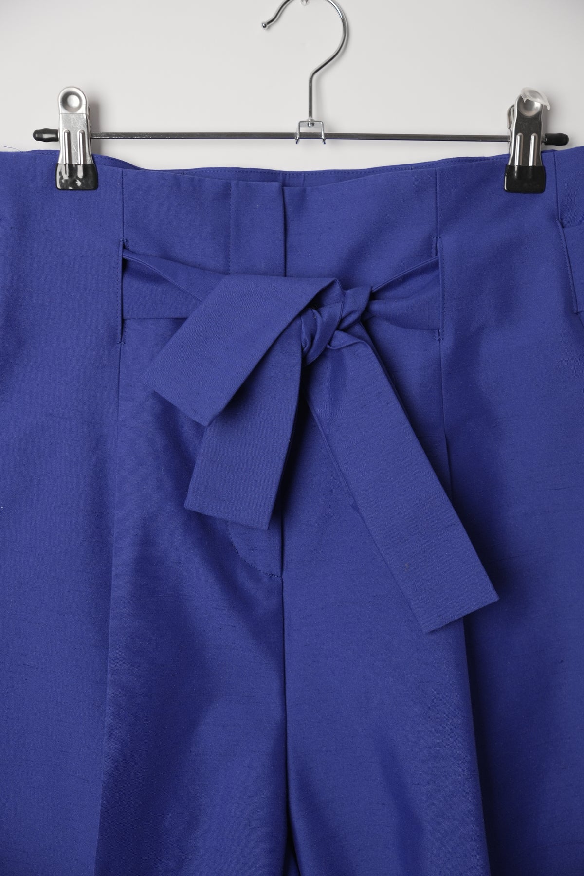 Lanvin Blue Centre Pleat Wide Leg Paperbag Pants