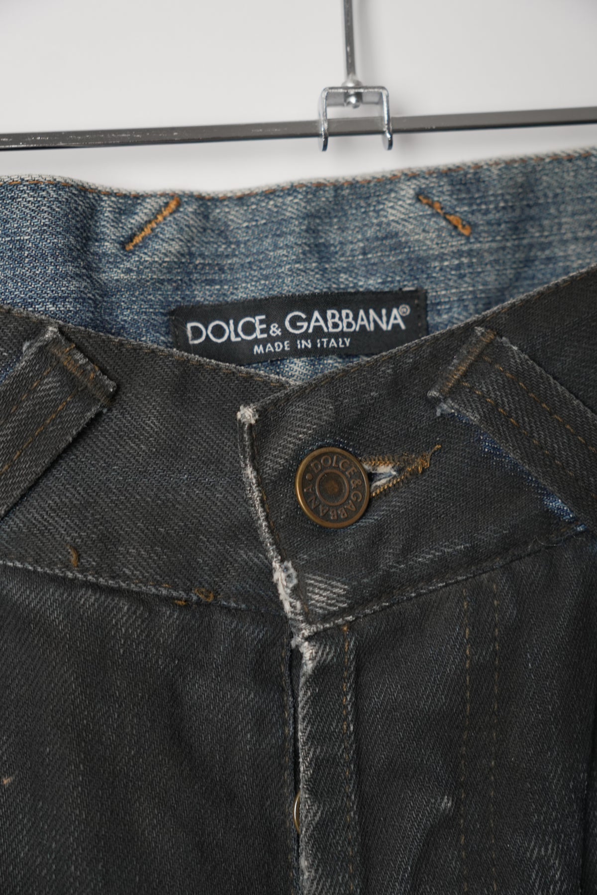 Dolce & Gabbana Logo Side Denim Jeans w Back Patches