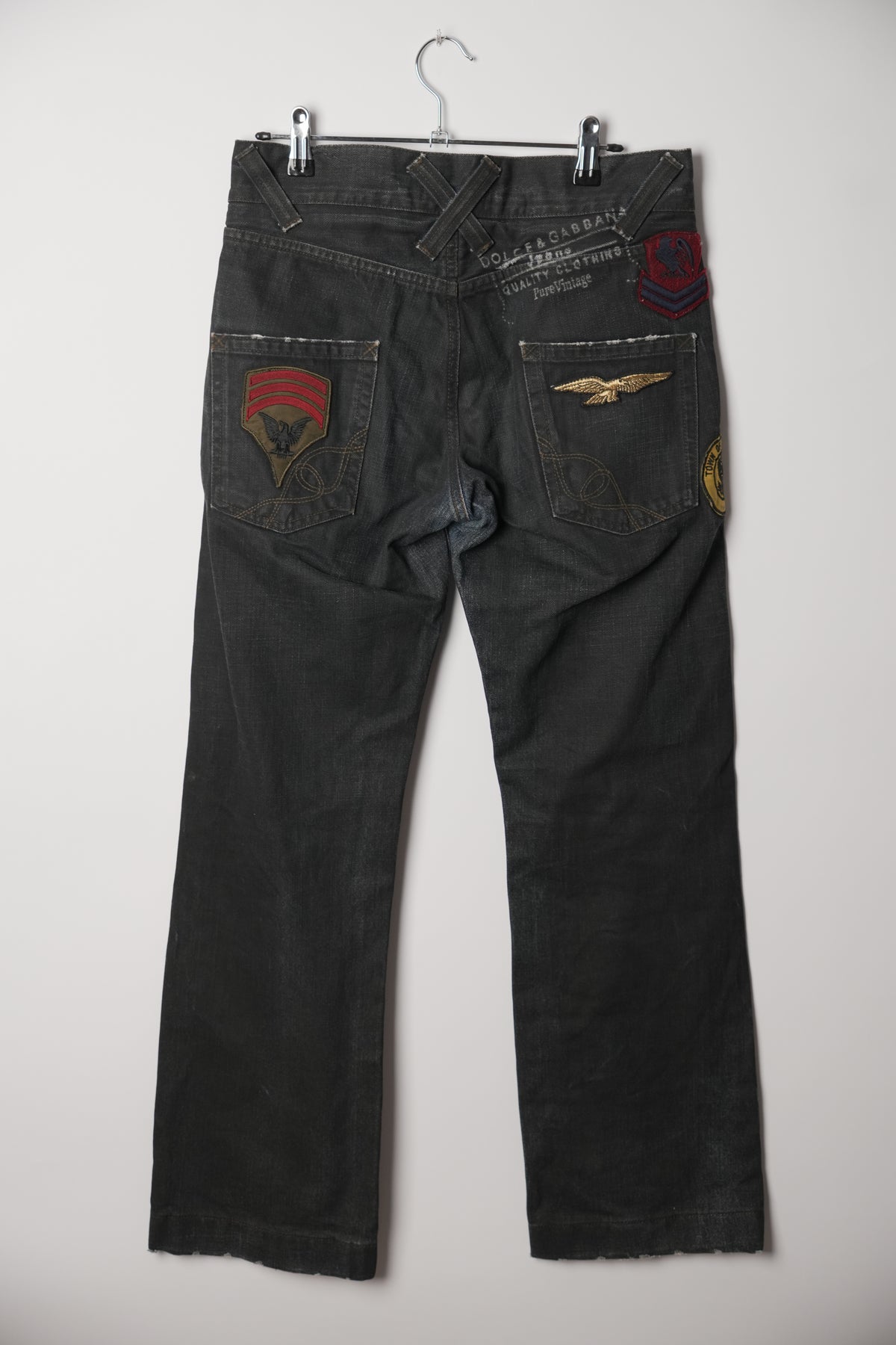 Dolce & Gabbana Logo Side Denim Jeans w Back Patches