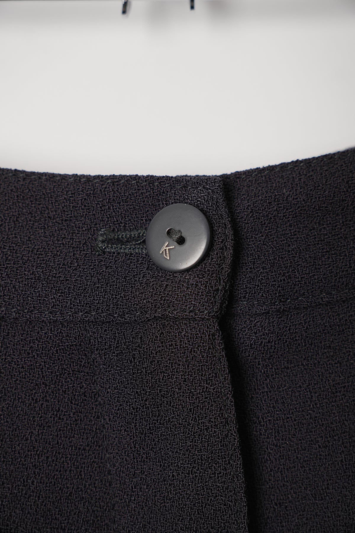 Krizia Black Wool High Waisted Pleated Pencil Pant