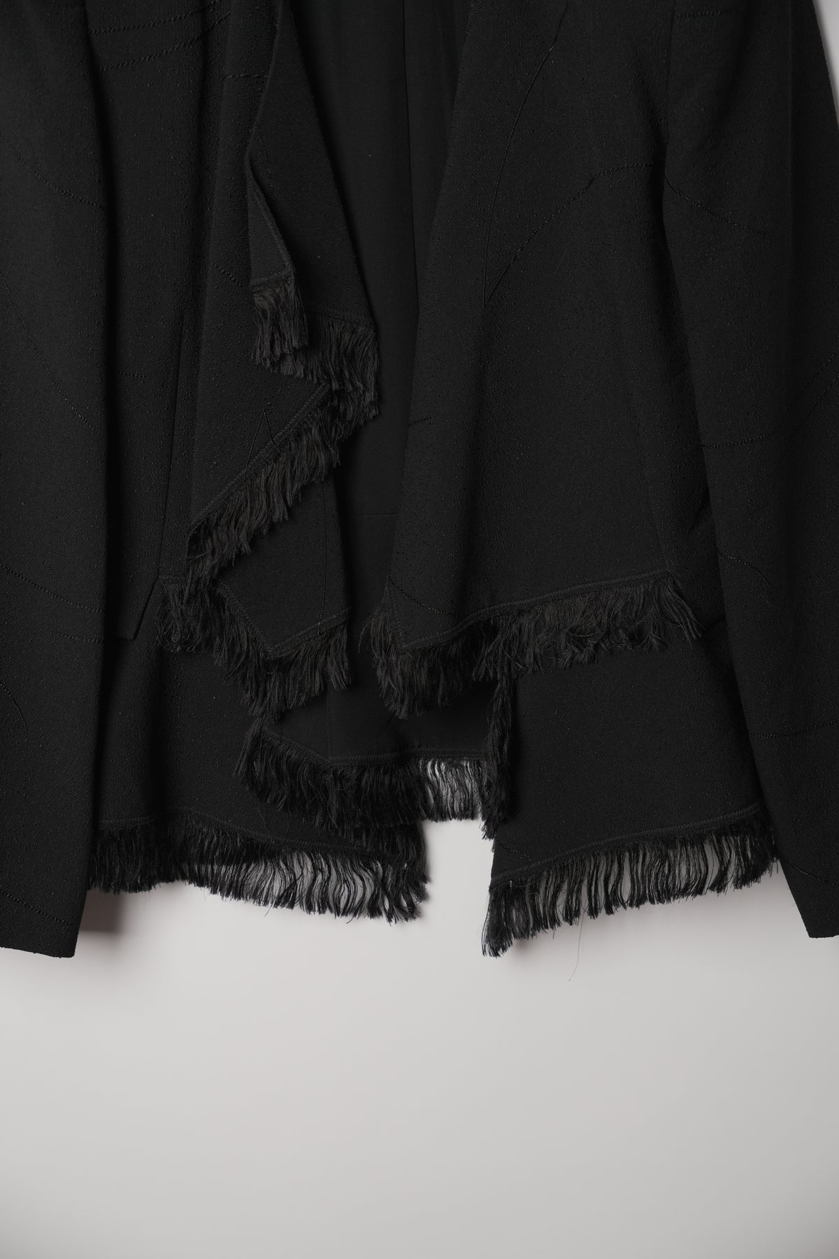Chloe Black Waterfall Blazer w Fringe Trimming