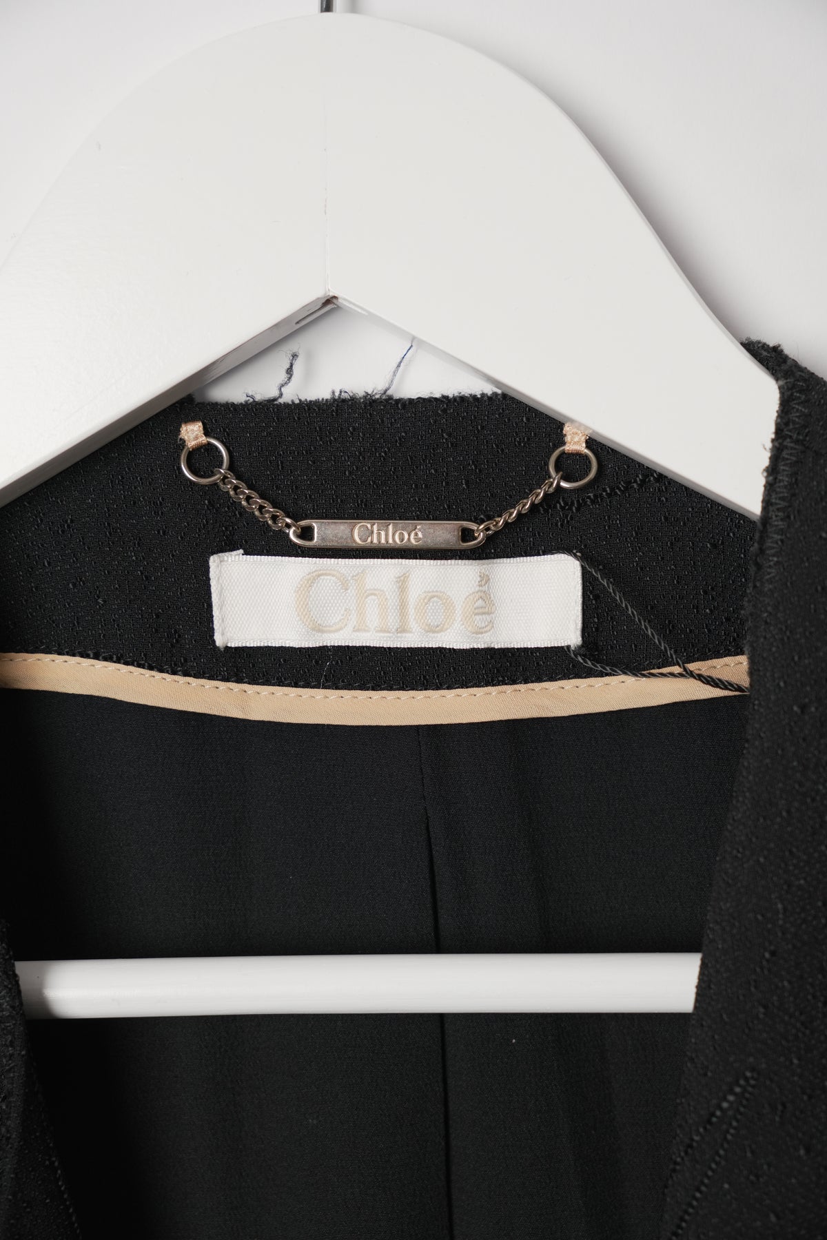 Chloe Black Waterfall Blazer w Fringe Trimming
