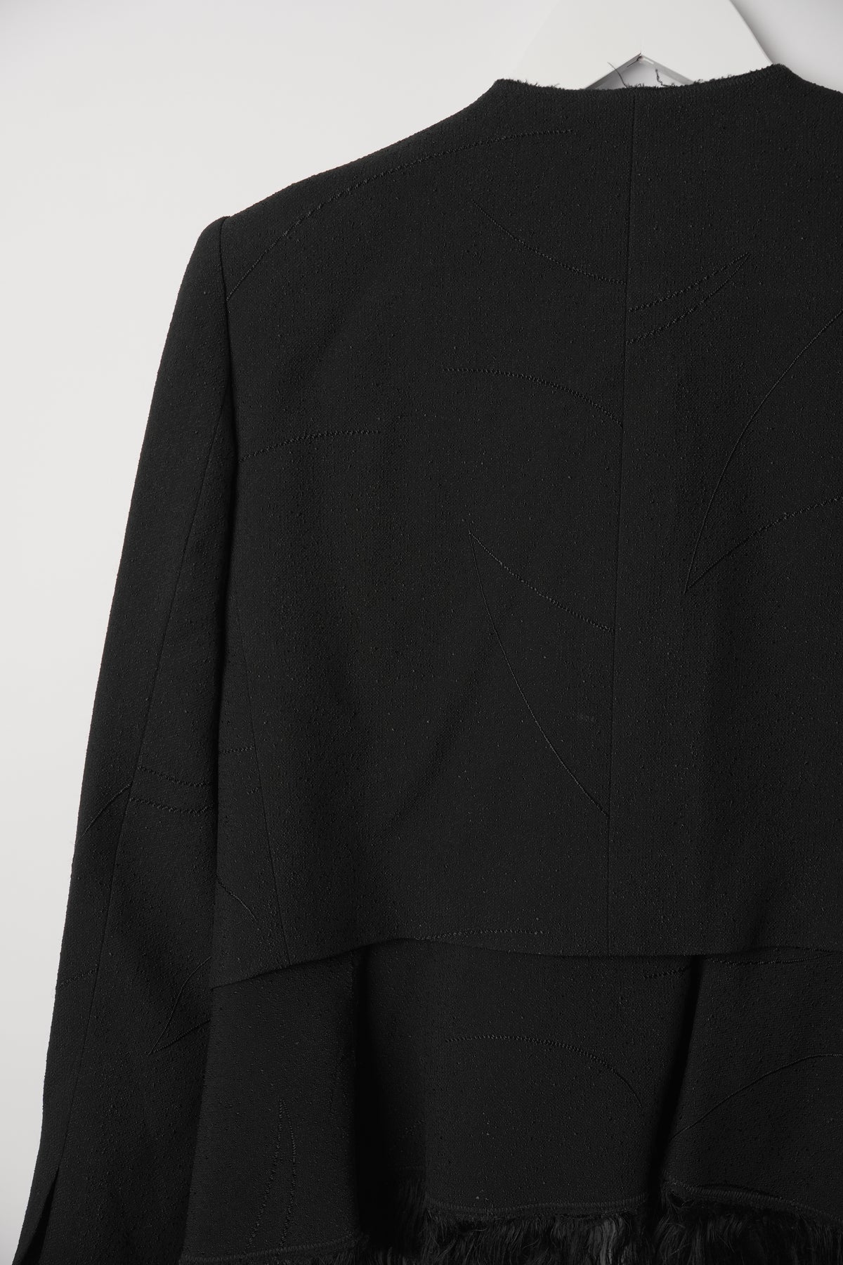 Chloe Black Waterfall Blazer w Fringe Trimming