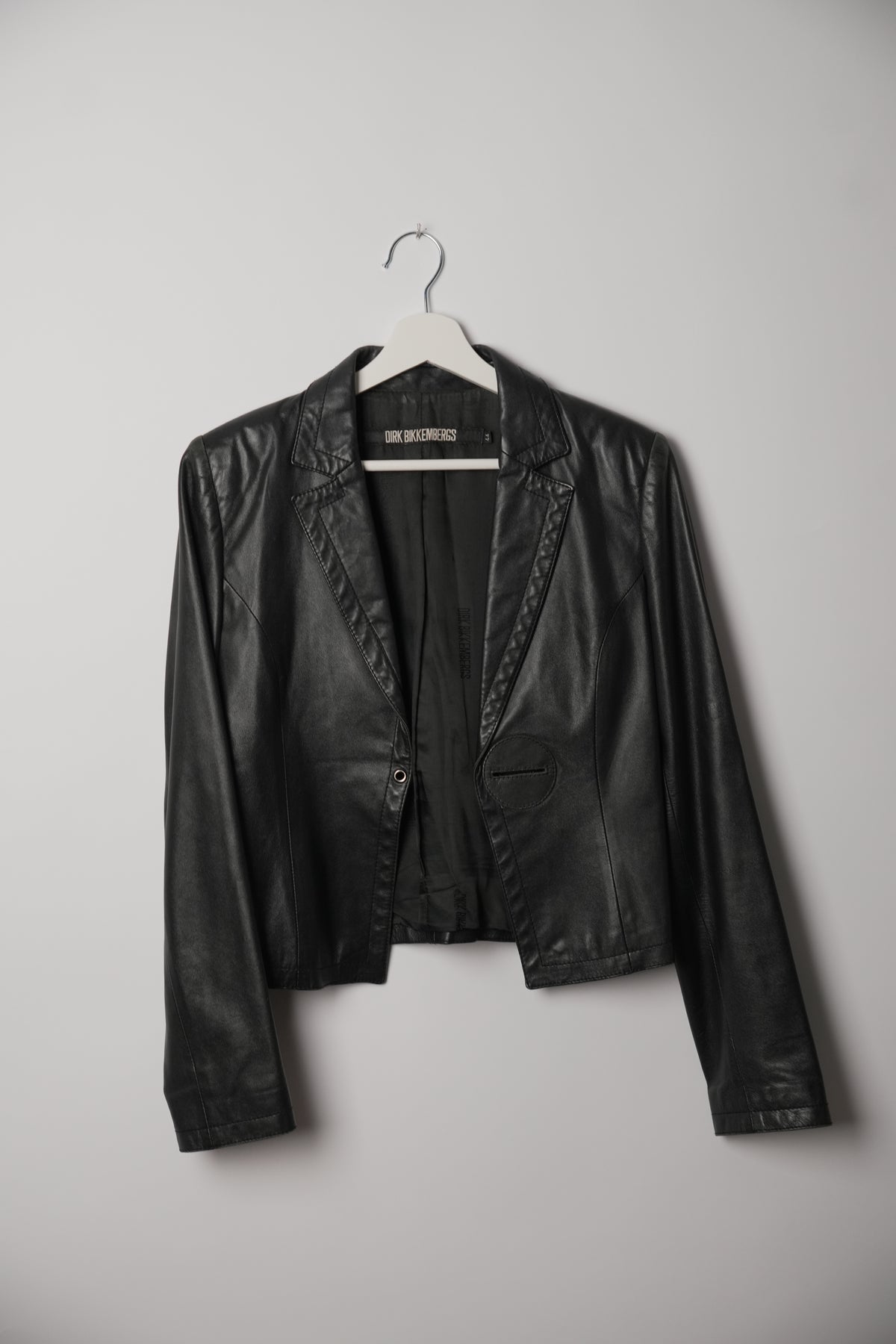 Dirk Bikkembergs Leather Collarless Blazer