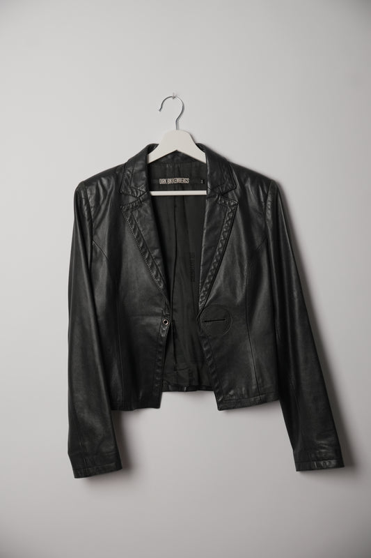 Dirk Bikkembergs Leather Collarless Blazer