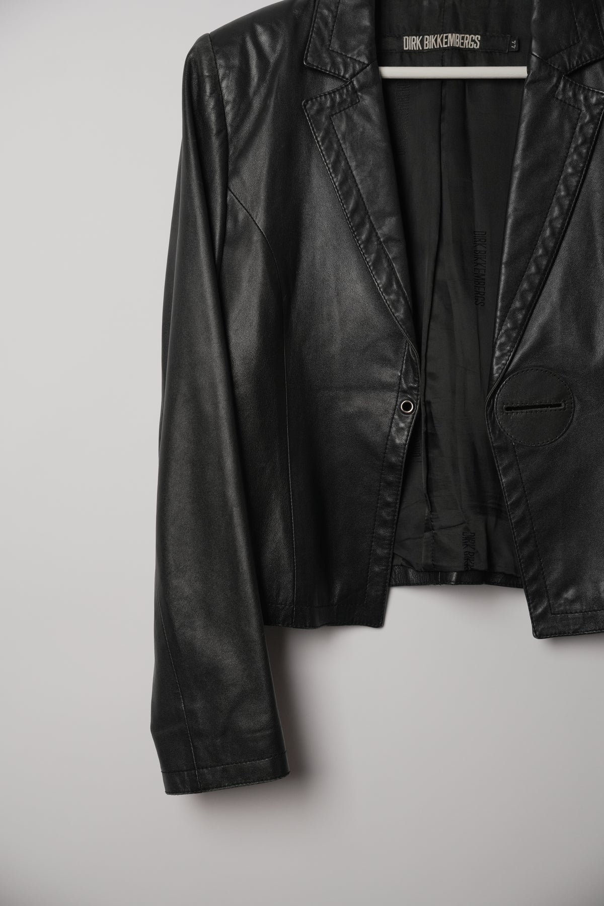 Dirk Bikkembergs Leather Collarless Blazer