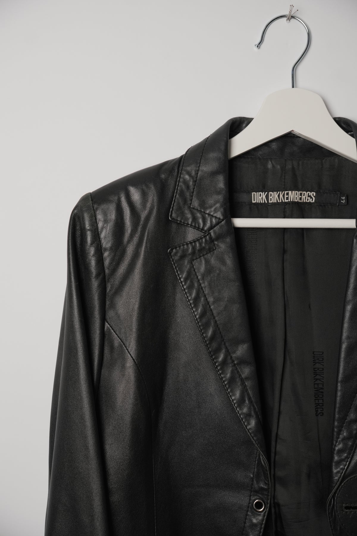 Dirk Bikkembergs Leather Collarless Blazer