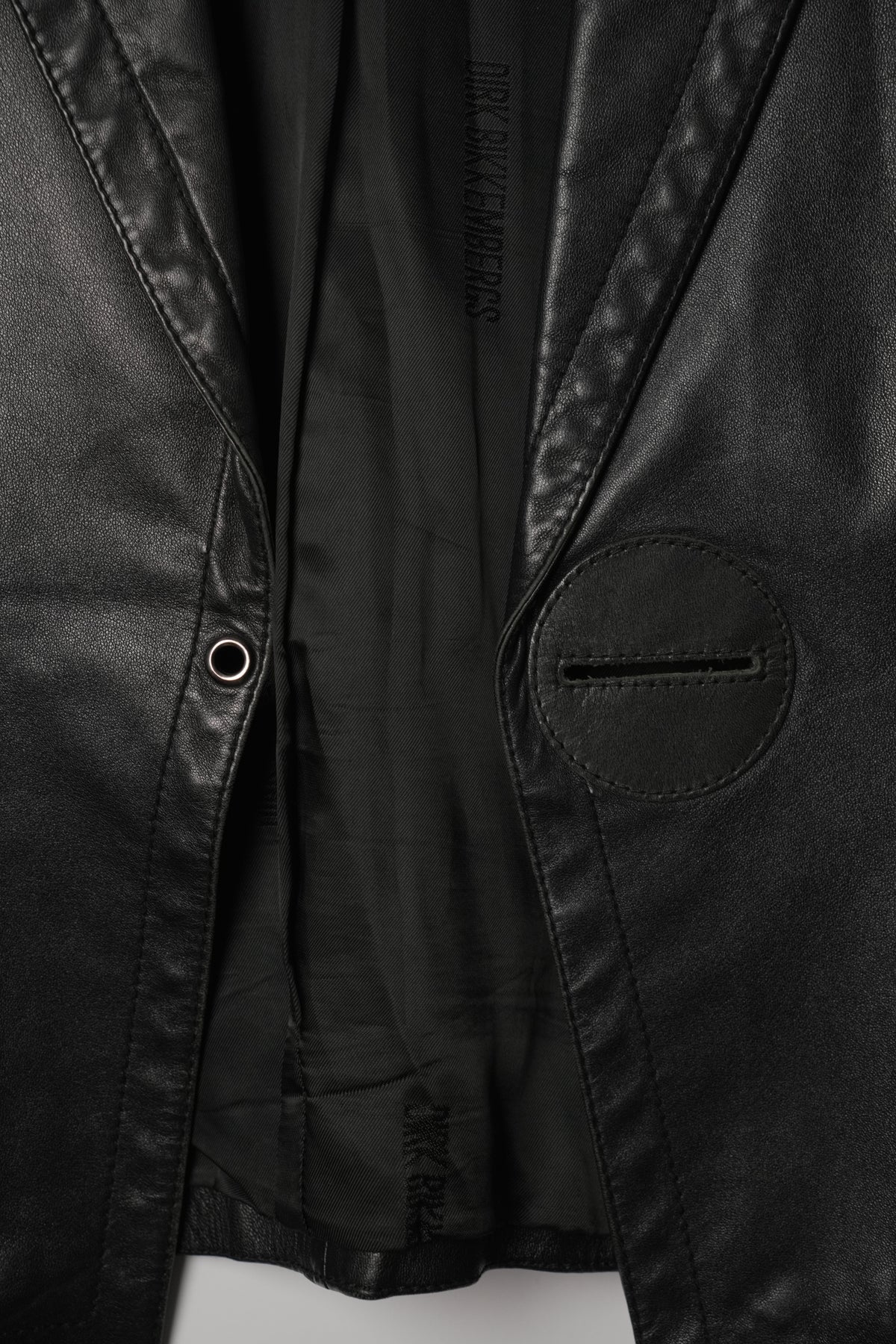 Dirk Bikkembergs Leather Collarless Blazer