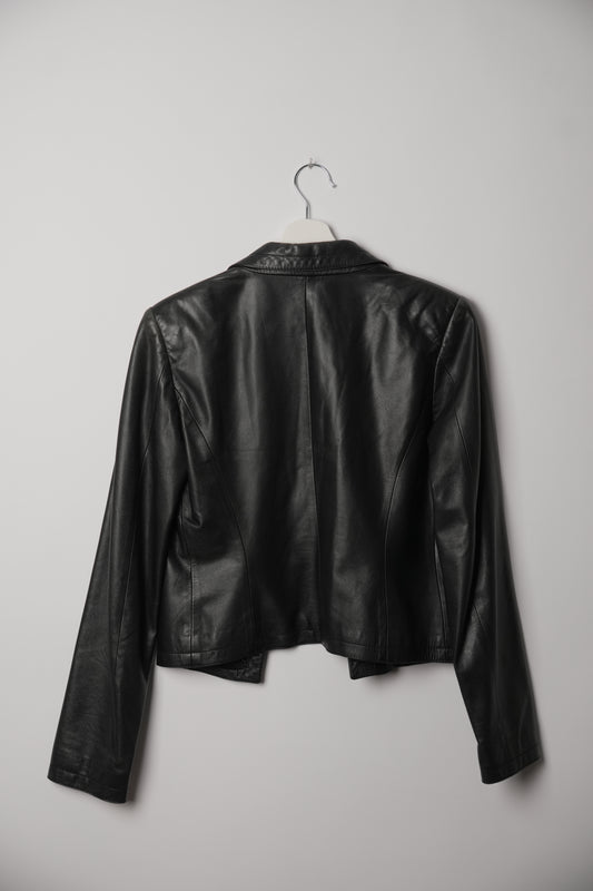 Dirk Bikkembergs Leather Collarless Blazer