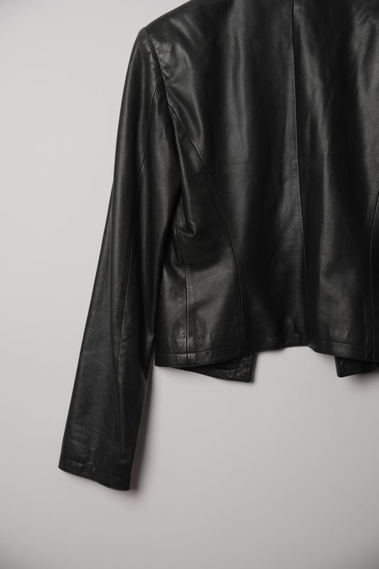 Dirk Bikkembergs Leather Collarless Blazer
