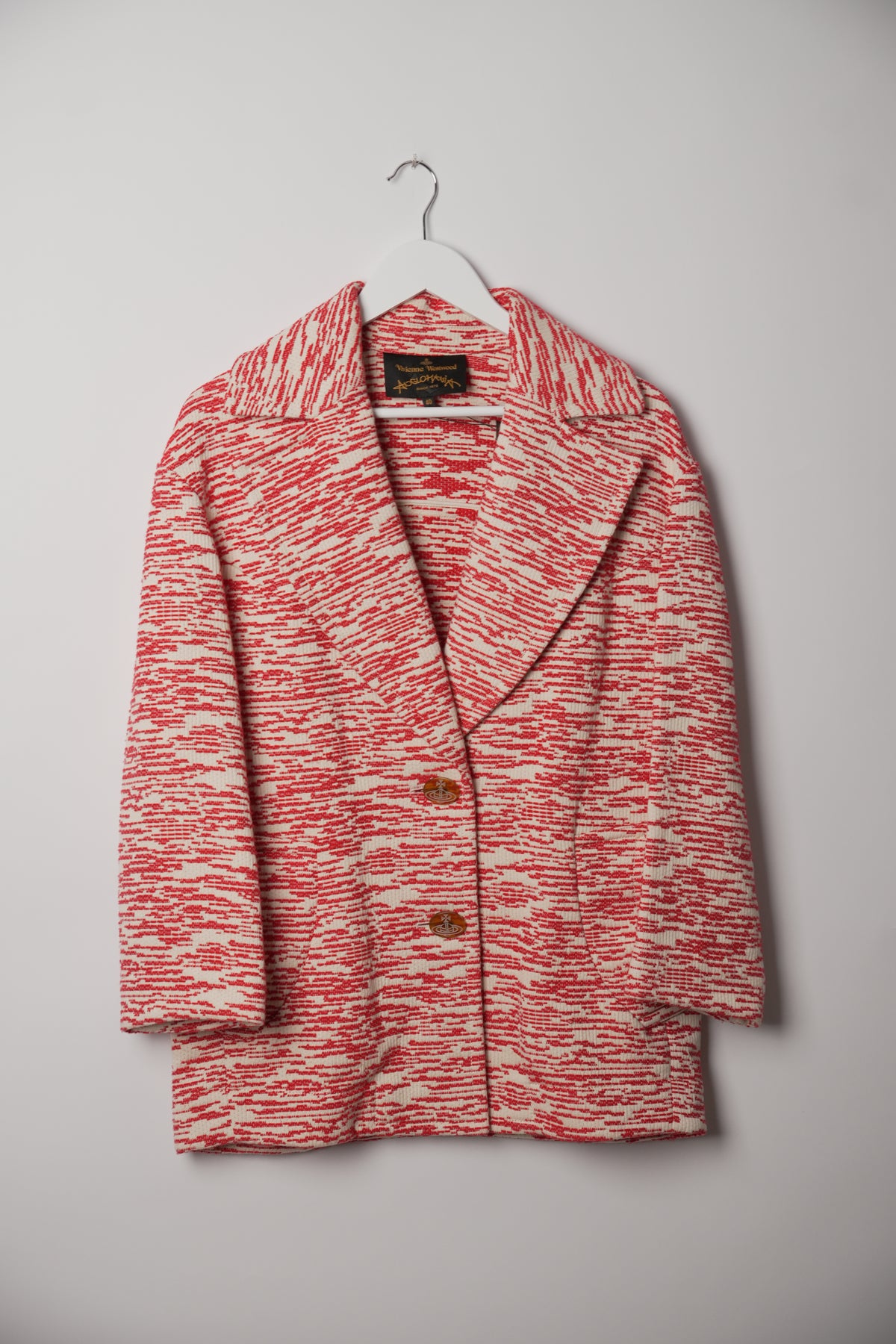 Vivienne Westwood Red White Large Lapel Button Down Jacket