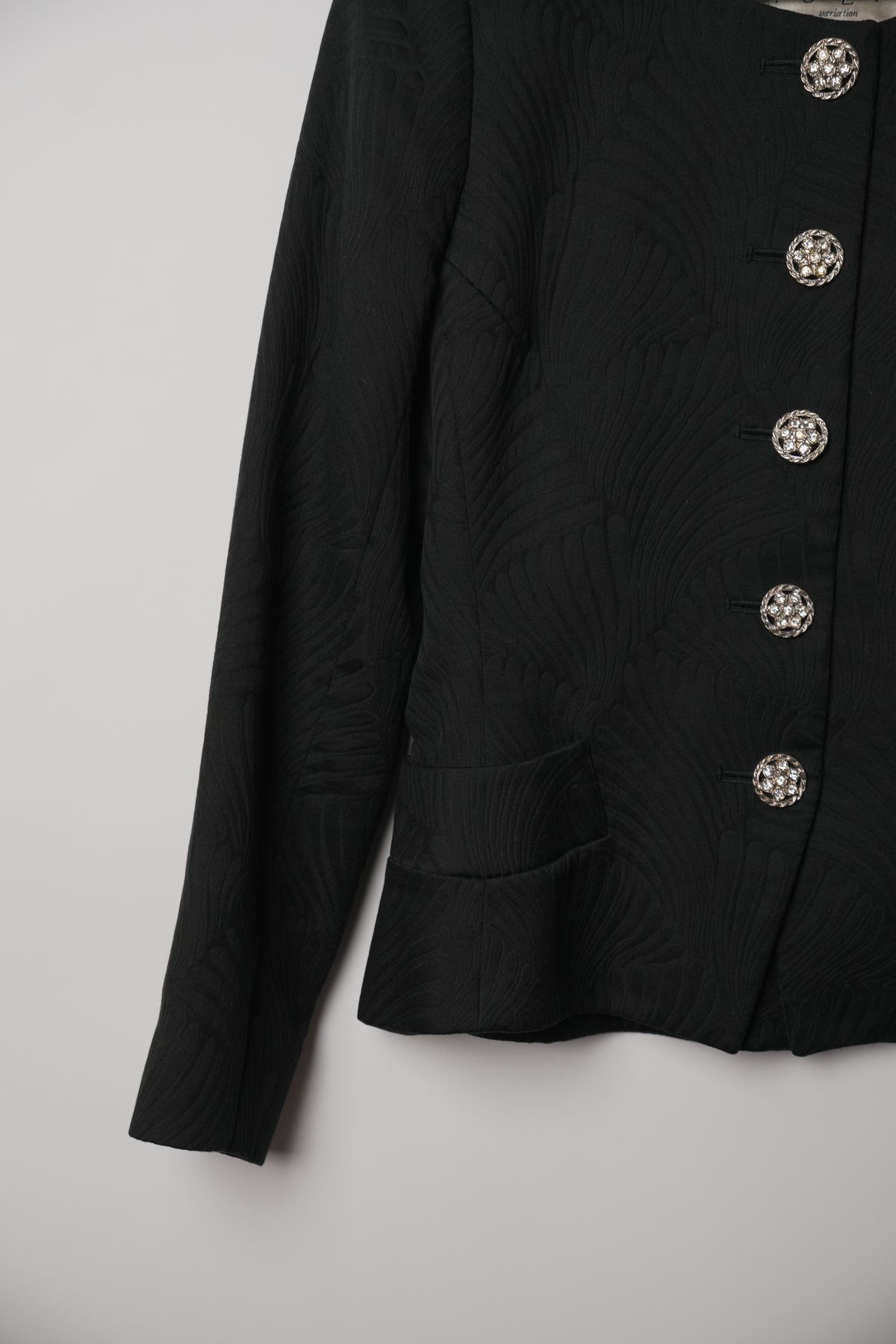 Yves Saint Laurent Embroidered Crystal Button Down Blazer