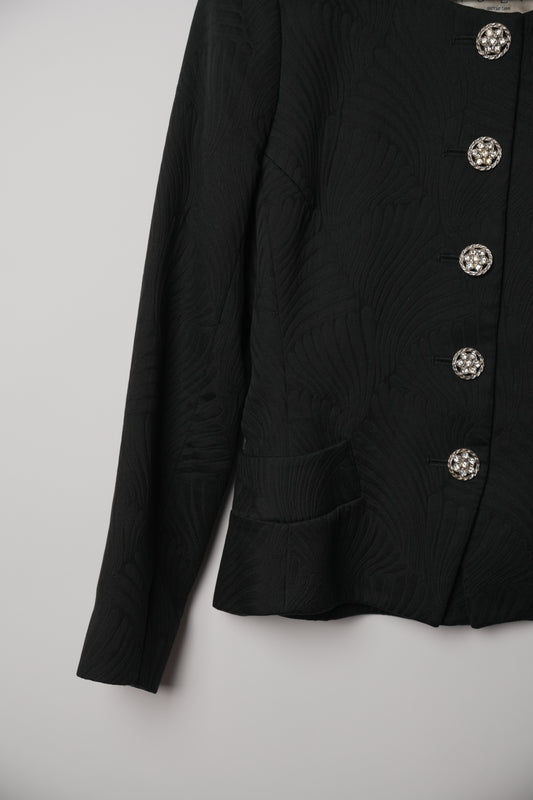 Yves Saint Laurent Black Crystal Button Jacket