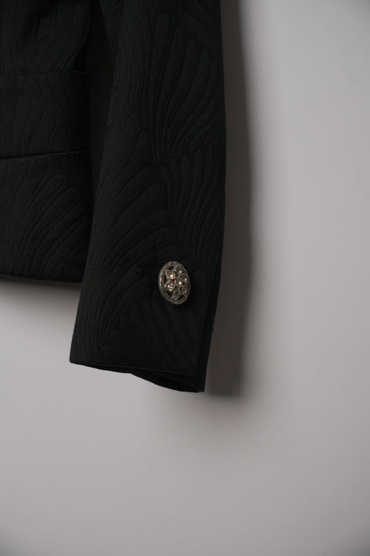 Yves Saint Laurent Black Crystal Button Jacket