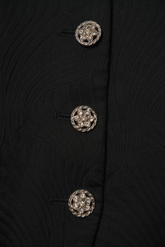 Yves Saint Laurent Black Crystal Button Jacket