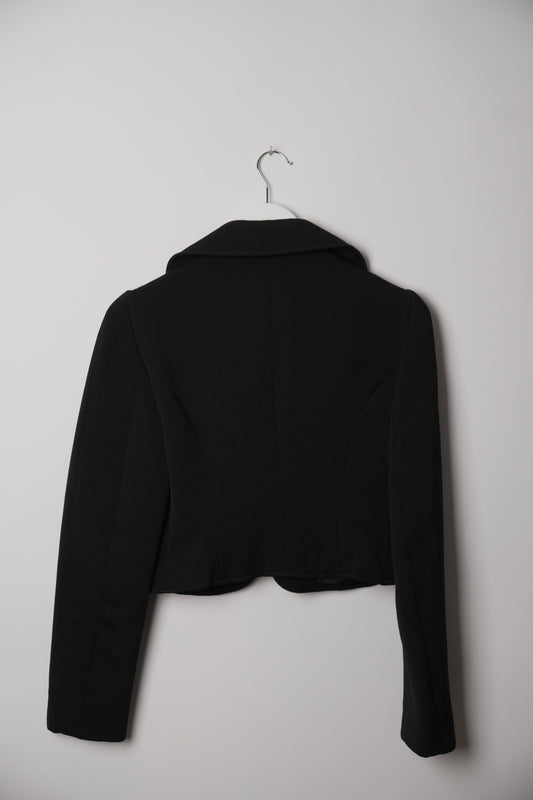 Moschino Cheap and Chic Black Wool Cropped Button Down Blazer