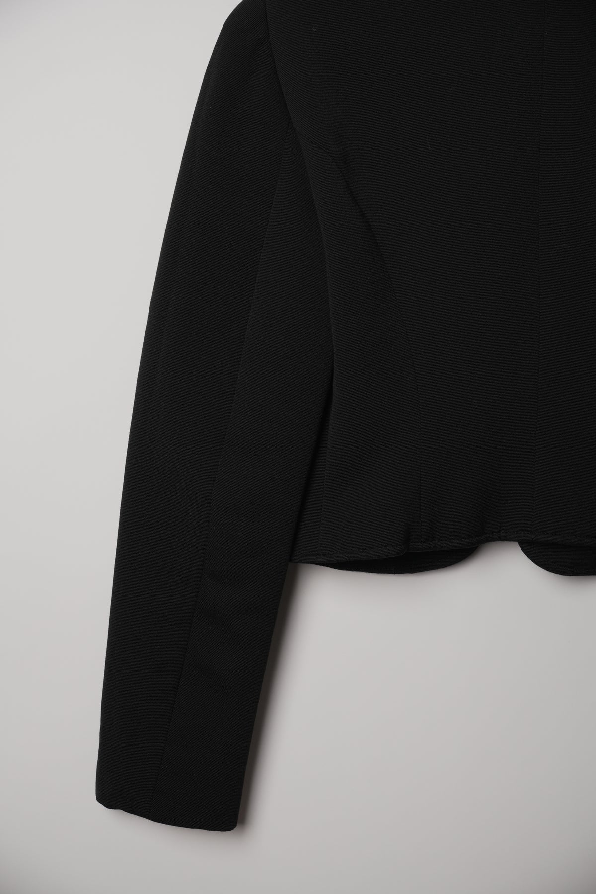 Moschino Black Wool Cropped Button Down Blazer