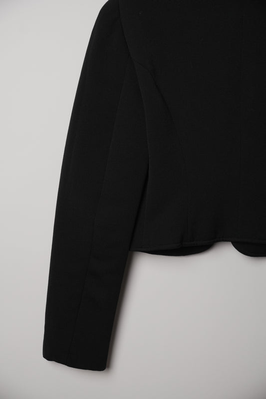 Moschino Cheap and Chic Black Wool Cropped Button Down Blazer