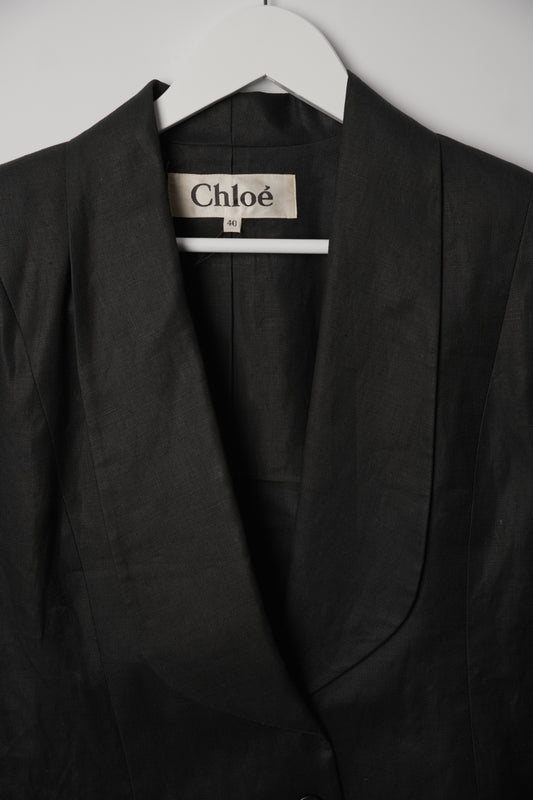 Chloe Black Large Lapel Blazer