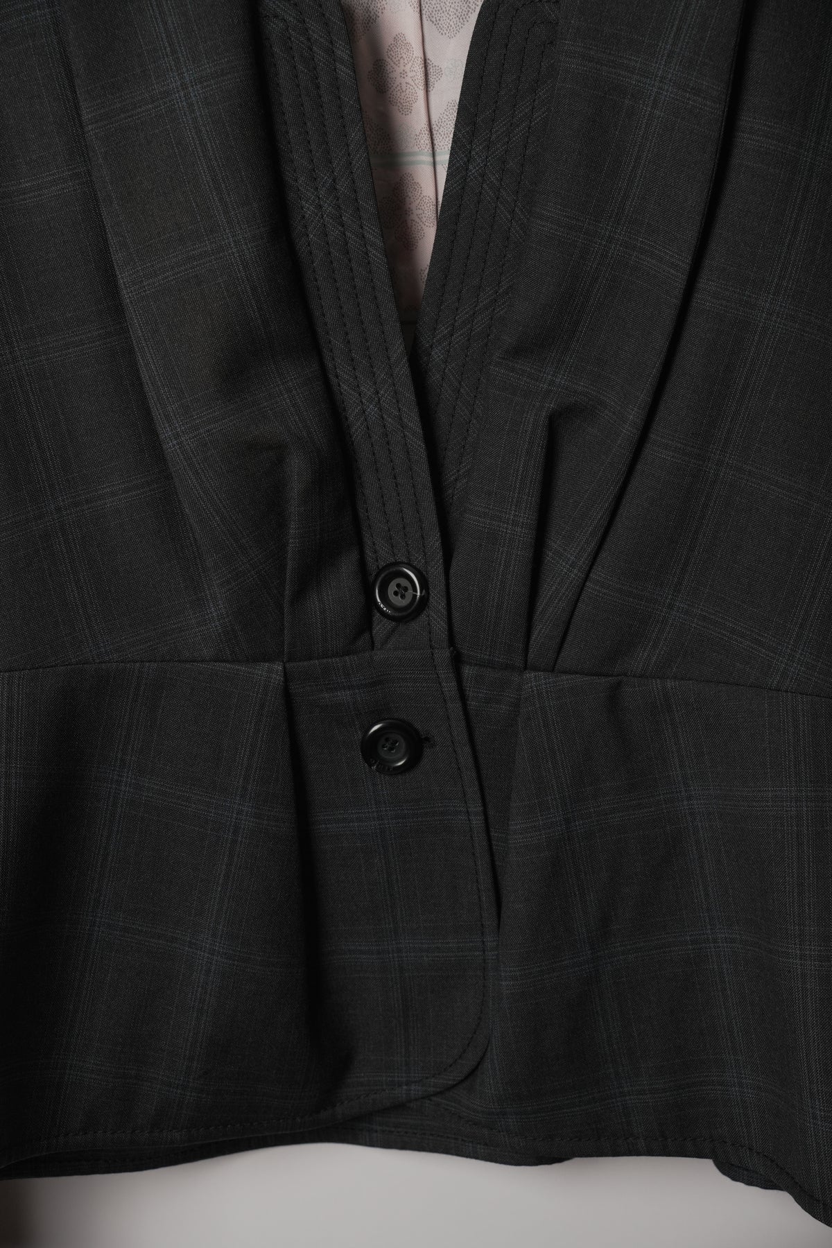 Kenzo Corset Peplum Checkered Blazer