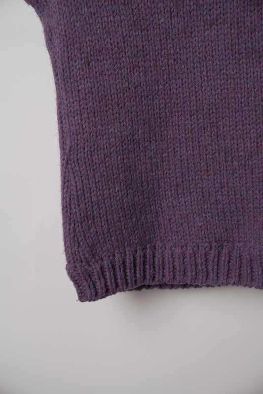 Fendi Purple Sleeveless Turtleneck Knit Top