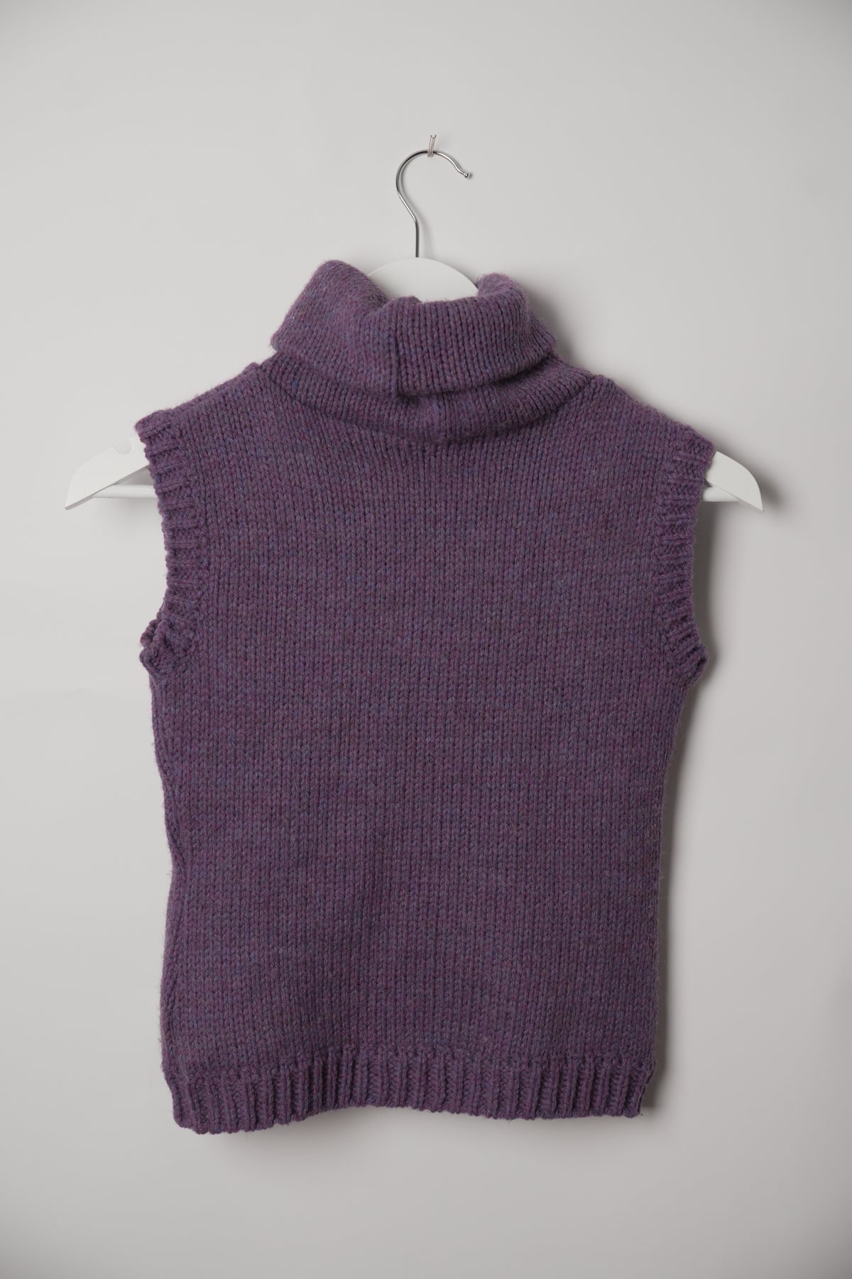 Fendi Purple Sleeveless Turtleneck Knit Top