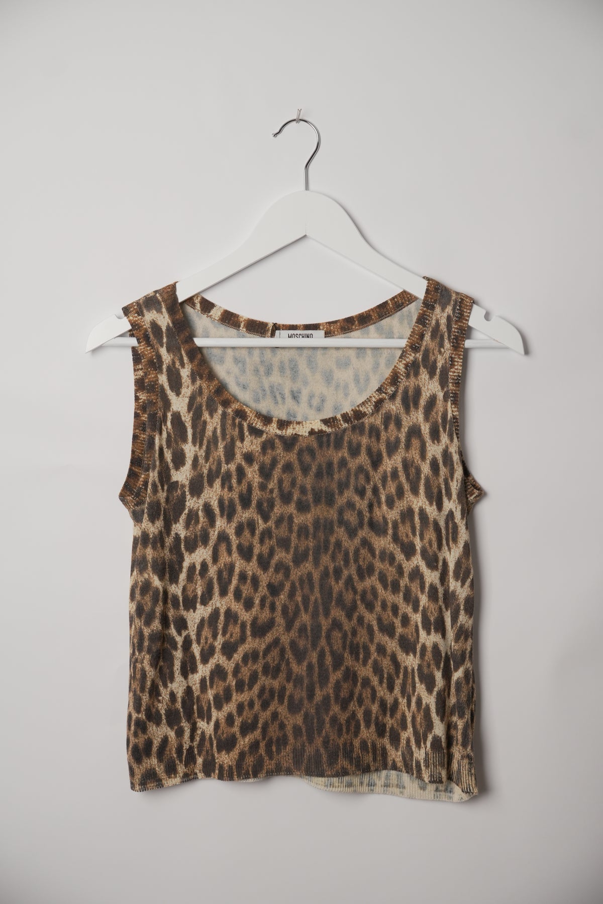 Moschino Cheap and Chic Leopard Print Sleeveless Knit Tank