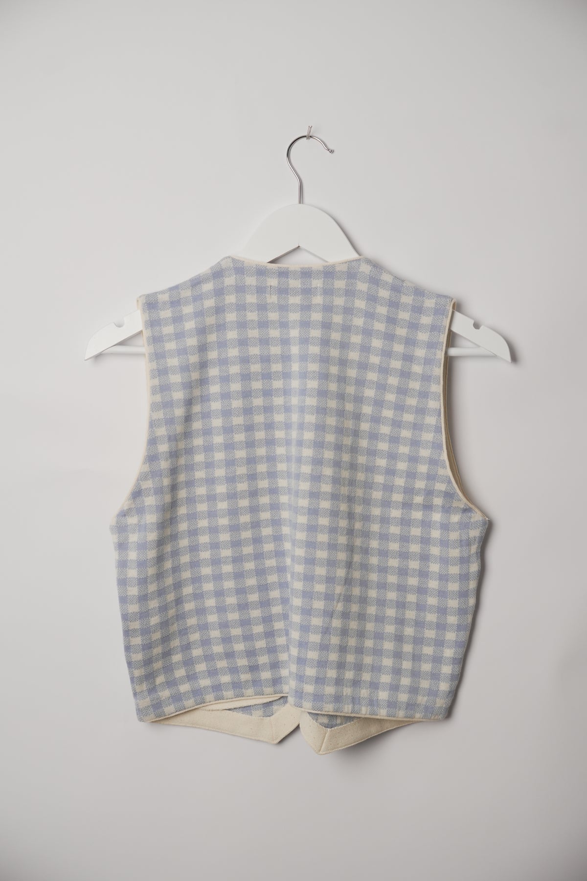 Christian Dior Sports CD Logo Blue White Check Knit Vest