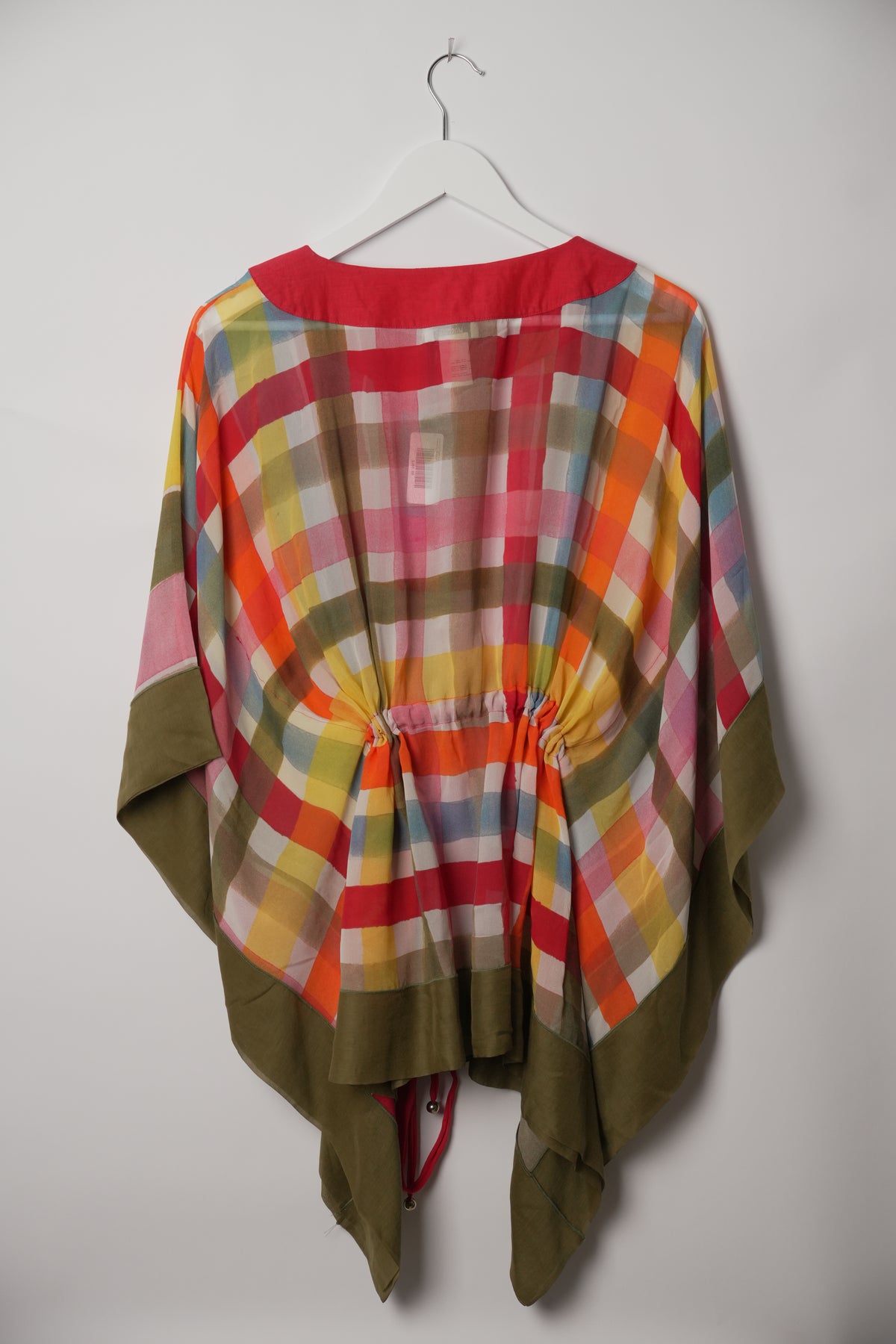 Moschino Cheap and Chic Multicolour Silk Stripe Drawstring Kaftan