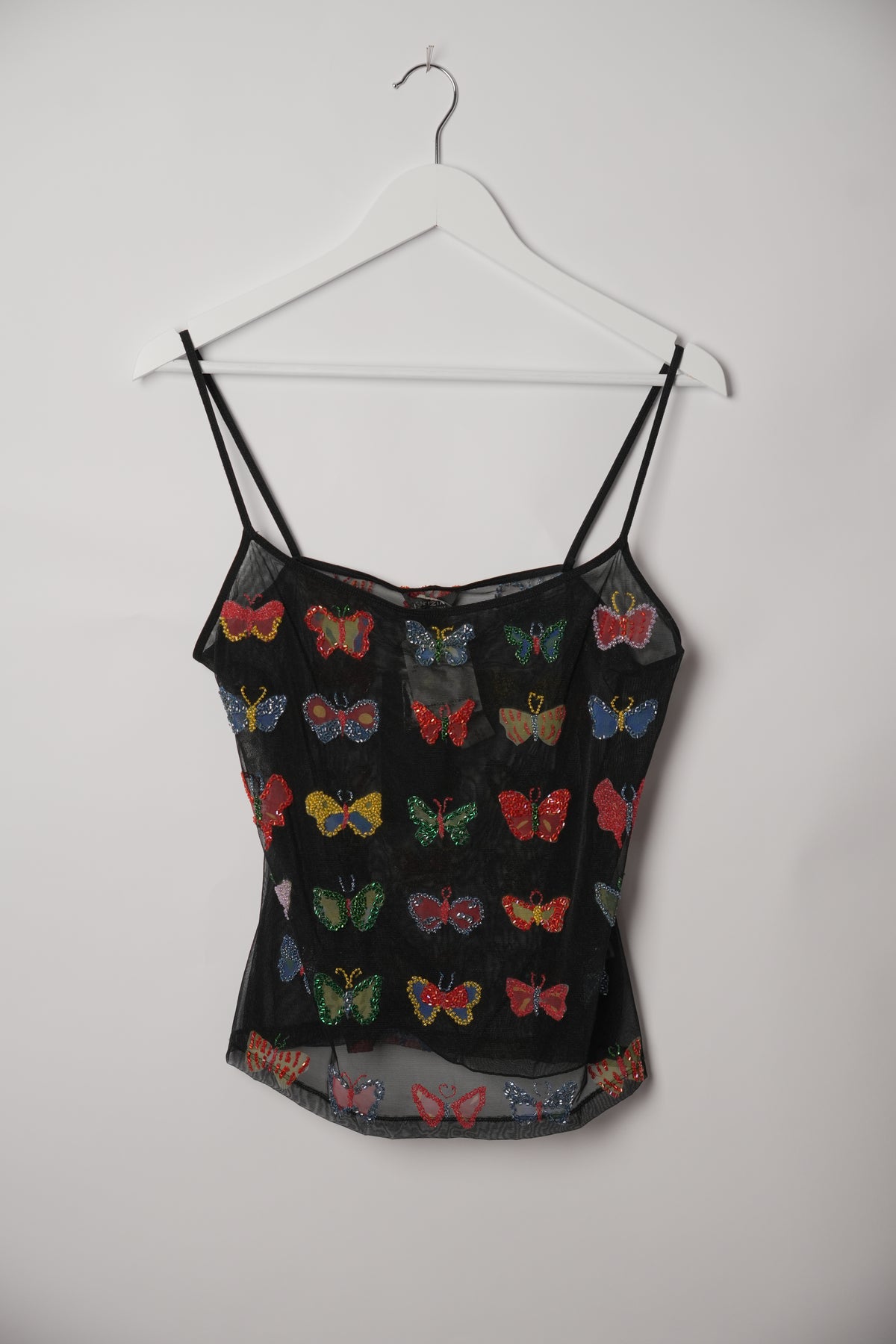 Krizia Butterfly Print Beaded Camisole Top BNWT