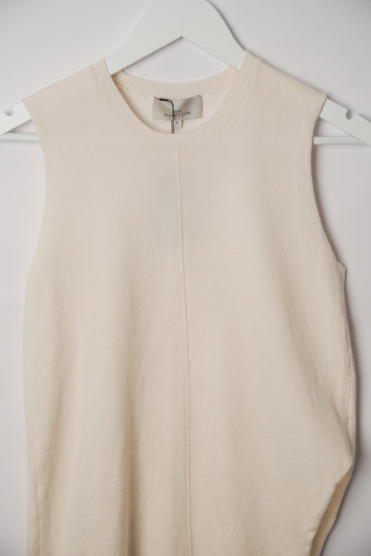 Studio Nicholson Sleeveless Merino Wool Vest with Asymmetric Slit