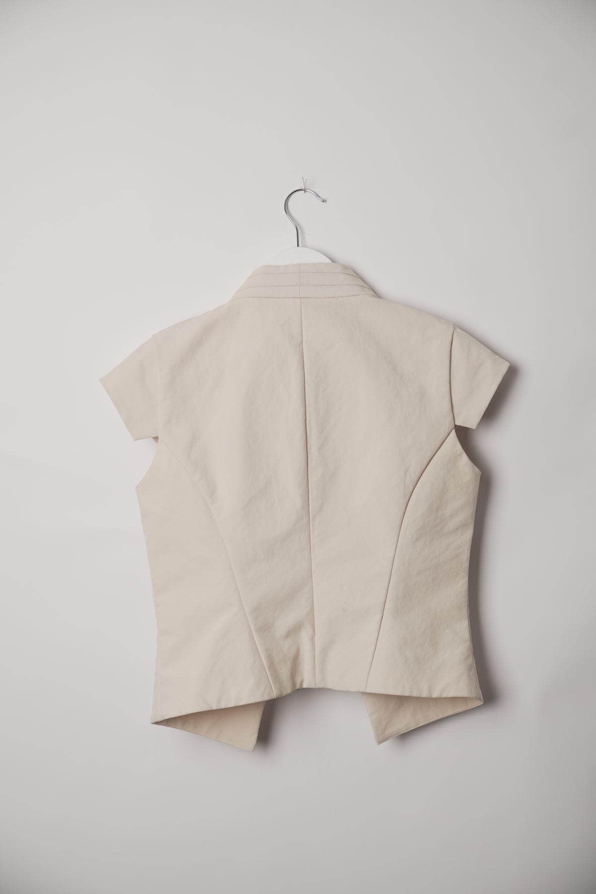 Nicole Miller New York Button Down Vest with Pleated Cape Collar