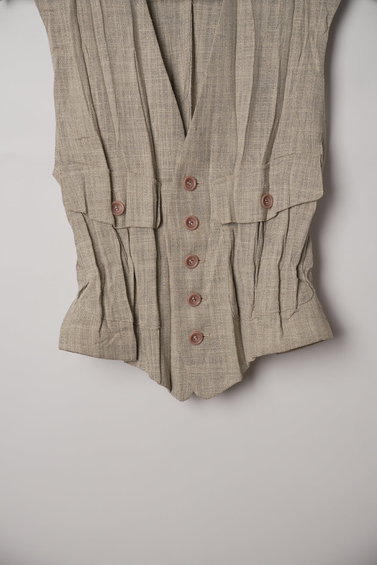 Issey Miyake Pleated Sleeveless Waistcoat with Flap Pockets