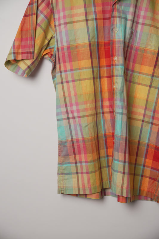 Yves Saint Laurent Pour Homme Plaid Short Sleeve Shirt