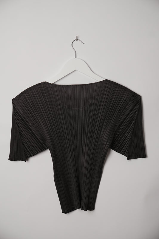 Issey Miyake Pleats Please Black Short Sleeve Top