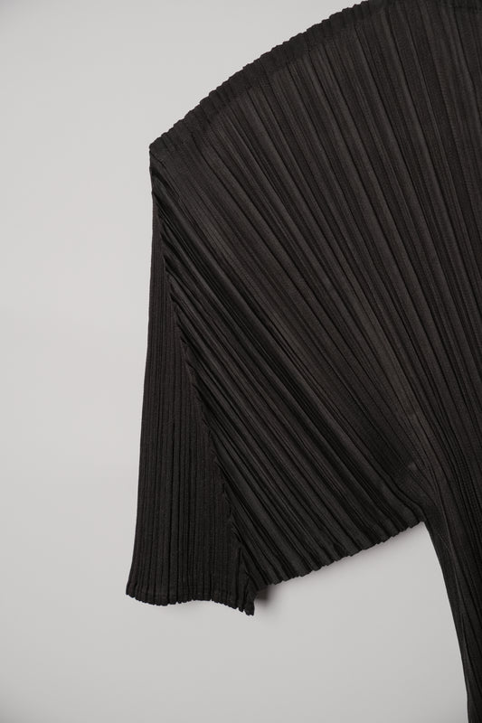 Issey Miyake Pleats Please Black Short Sleeve Top