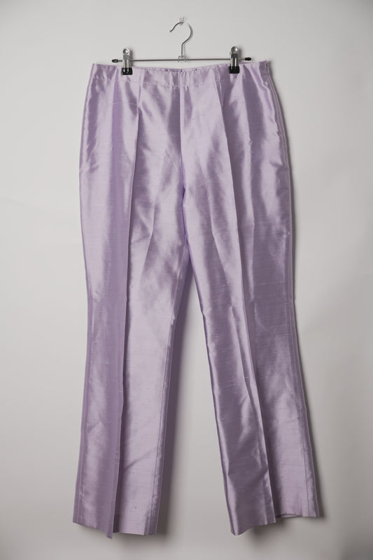 Escada Lilac Silk High Waist Flare Pants