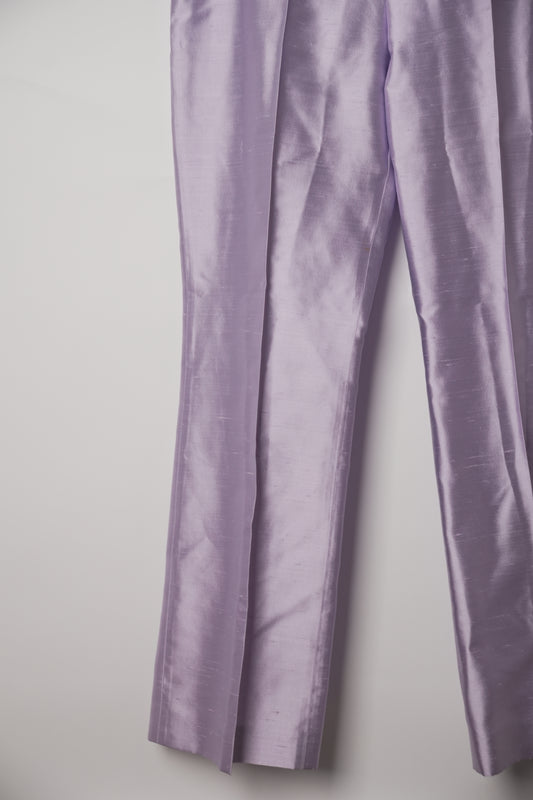 Escada Lilac Silk High Waist Flare Pants