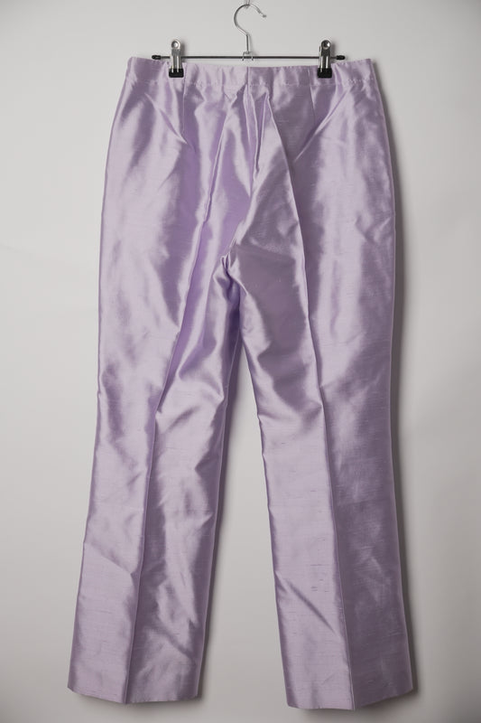 Escada Lilac Silk High Waist Flare Pants