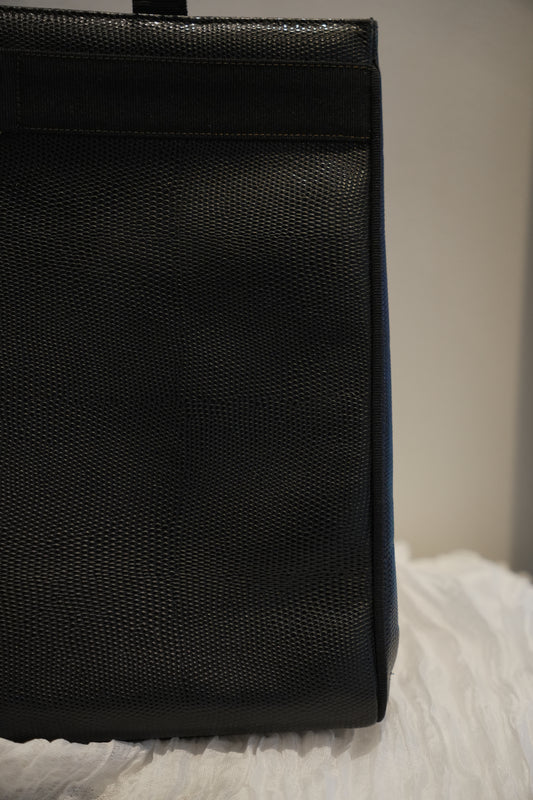 Salvatore Ferragamo Pebbled Leather Large Double Strap Tote Bag
