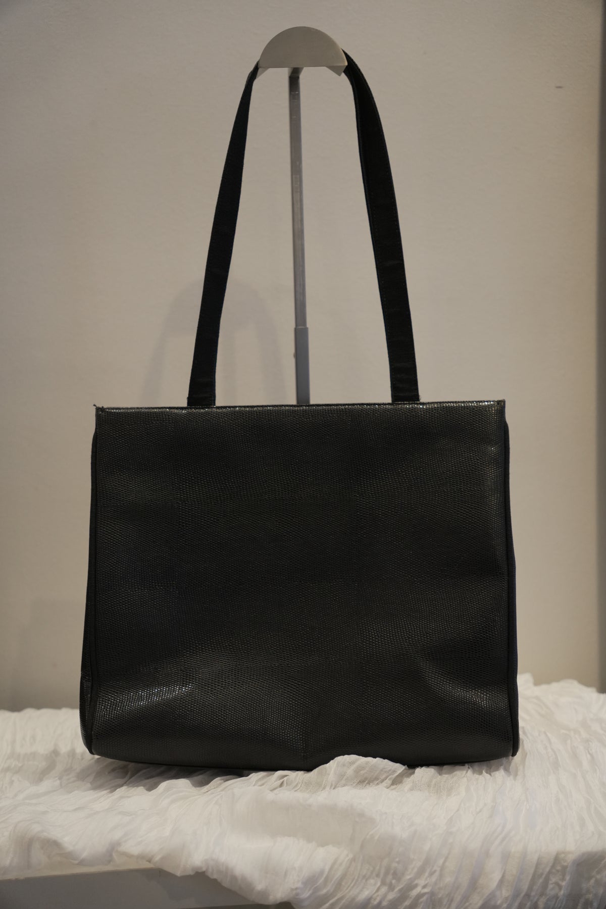 Salvatore Ferragamo Pebbled Leather Large Double Strap Tote Bag