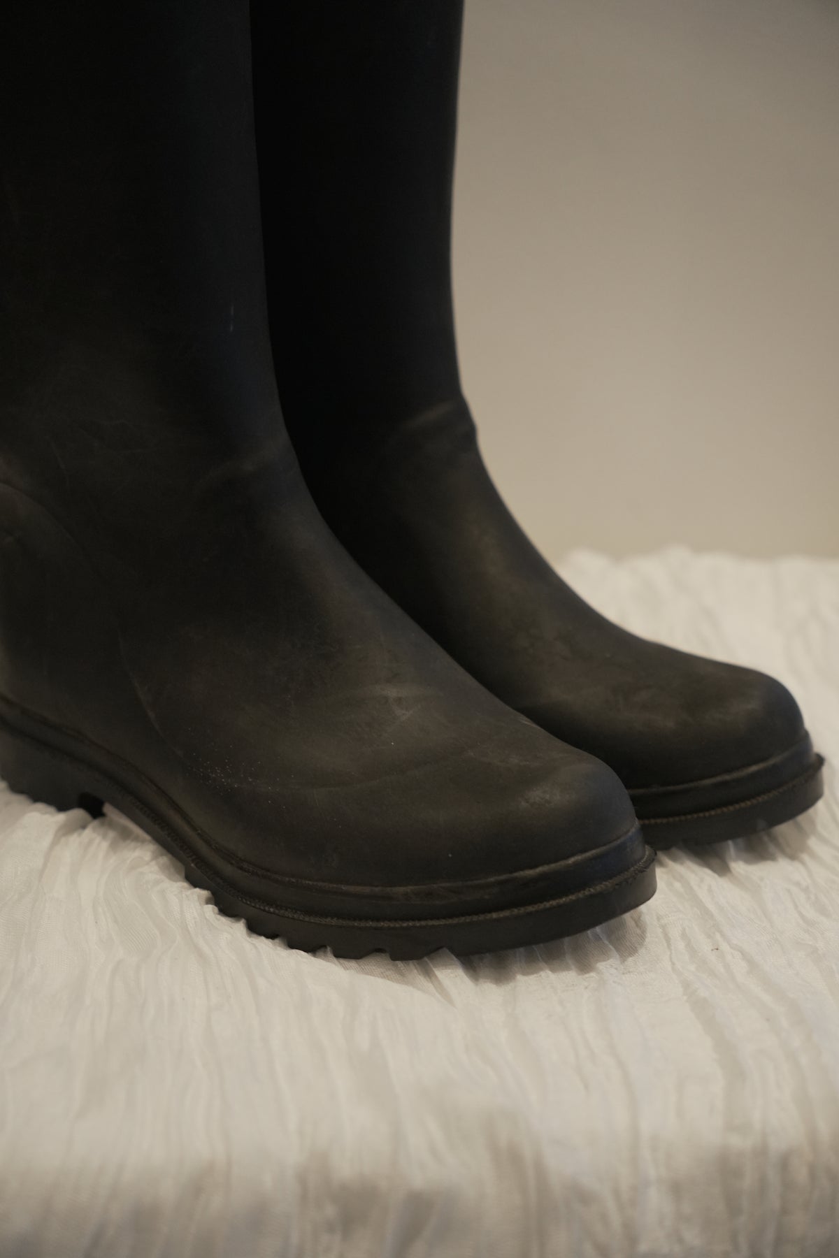 Chanel Black White Logo Rubber Gumboots