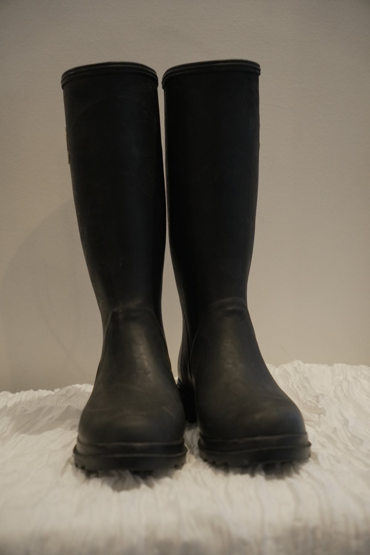 Chanel Black White Logo Rubber Gumboots