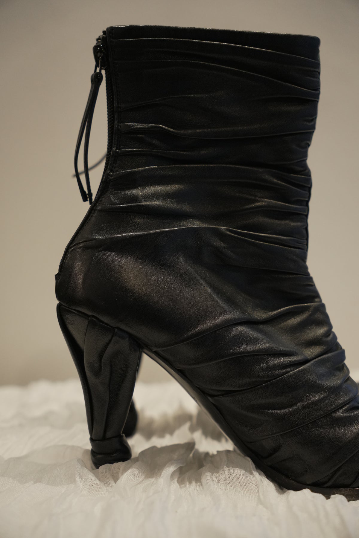 Louis Vuitton Pleated Black Ankle Boots Sz39