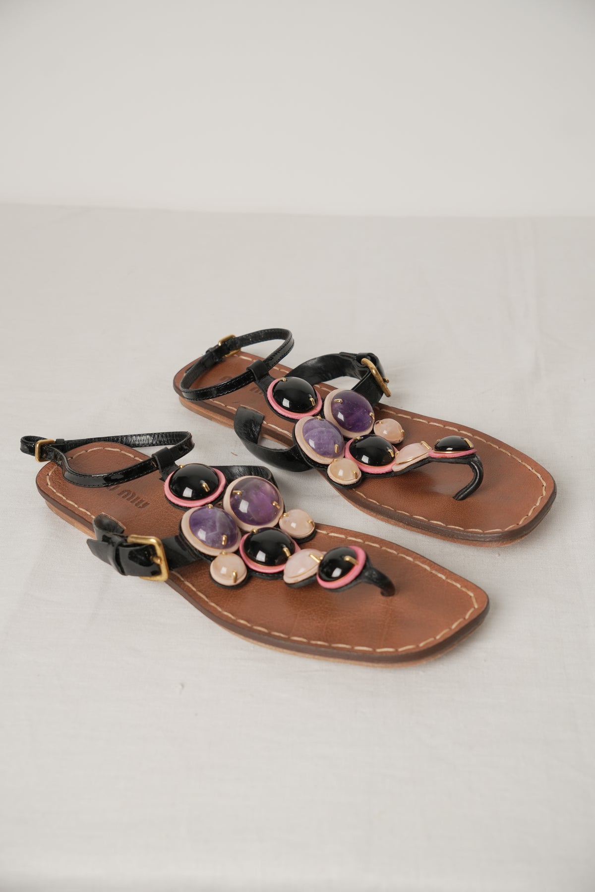 Miu Miu Purple Gem Sandals Sz37